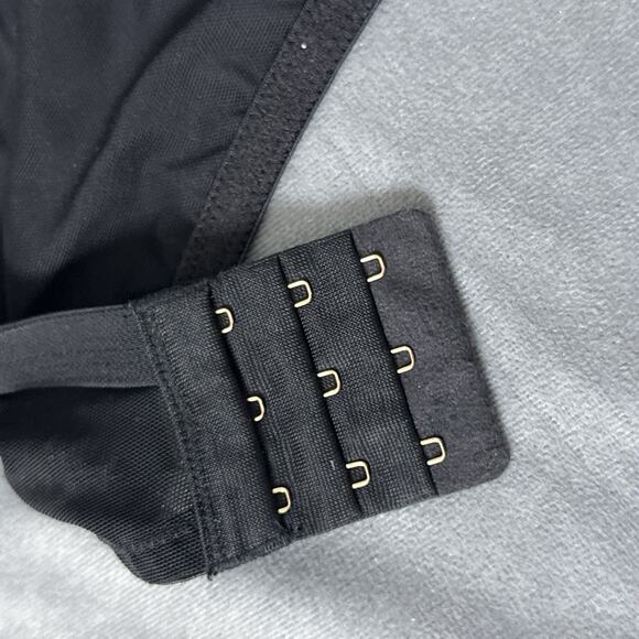 Cacique Plunge Bra Size 40C Black Sheer Mesh U Underwire Animal Print Sexy - Picture 9 of 10